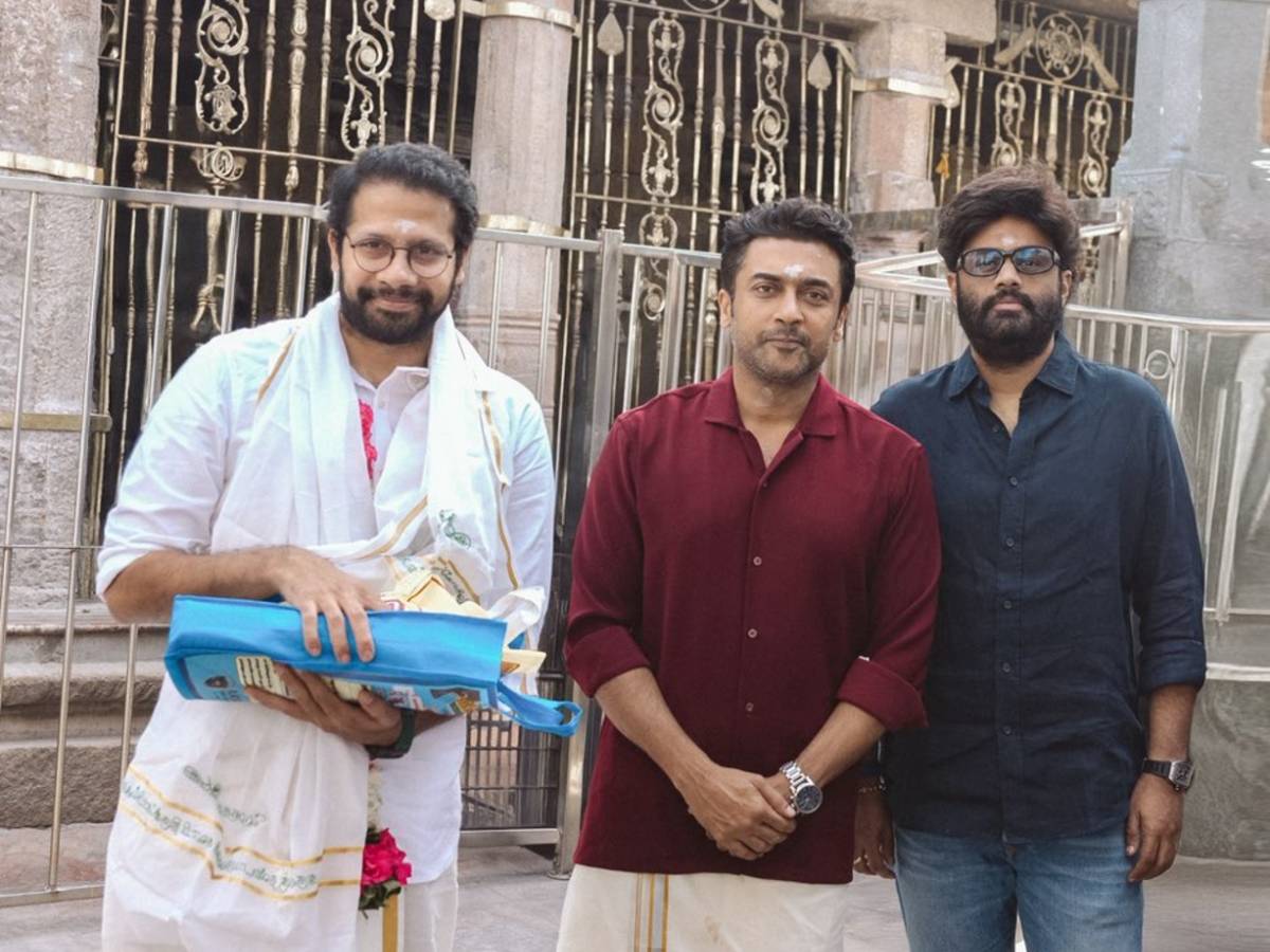 Suriya with Venky Atluri and Naga Vamsi